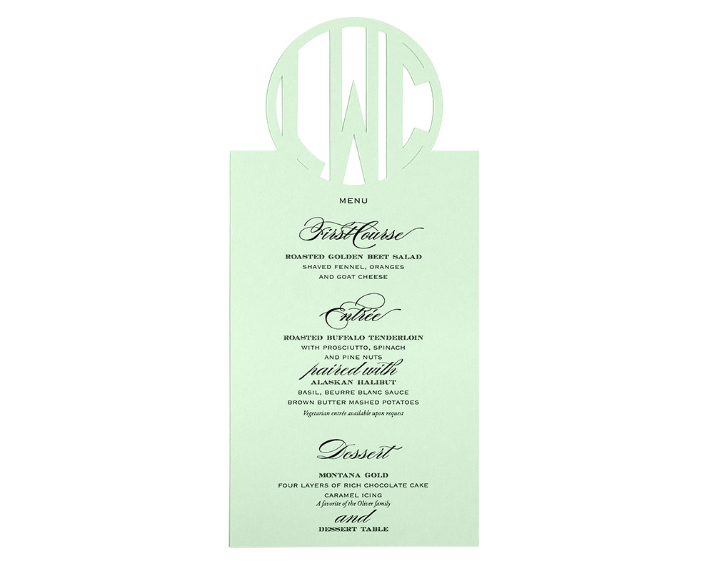 Circle Monogram Menu Cards