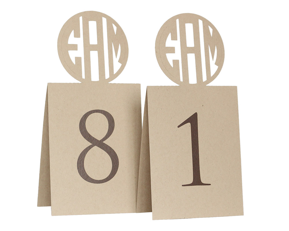 Circle Monogram Table Numbers