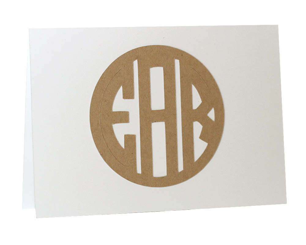 Circle Monogram Thank You Cards