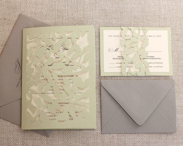 Leaf Lace Invitations